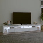 Tv-Benk Med Led-Lys Hvit 260X36,5X40 Cm
