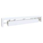 Tv-Benk Med Led-Lys Hvit 260X36,5X40 Cm