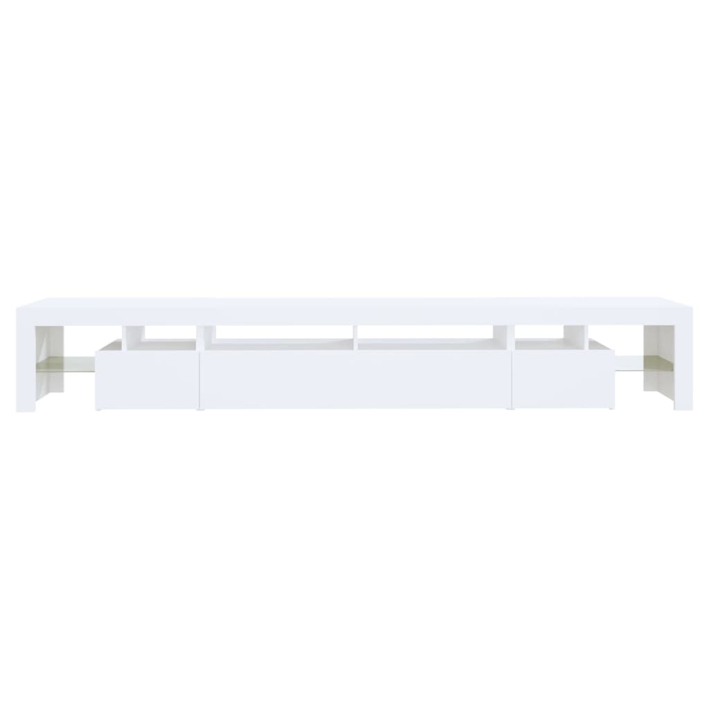 Tv-Benk Med Led-Lys Hvit 260X36,5X40 Cm