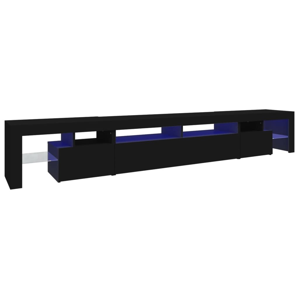 Tv-Benk Med Led-Lys Svart 260X36,5X40 Cm