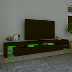 Tv-Benk Med Led-Lys Svart 260X36,5X40 Cm