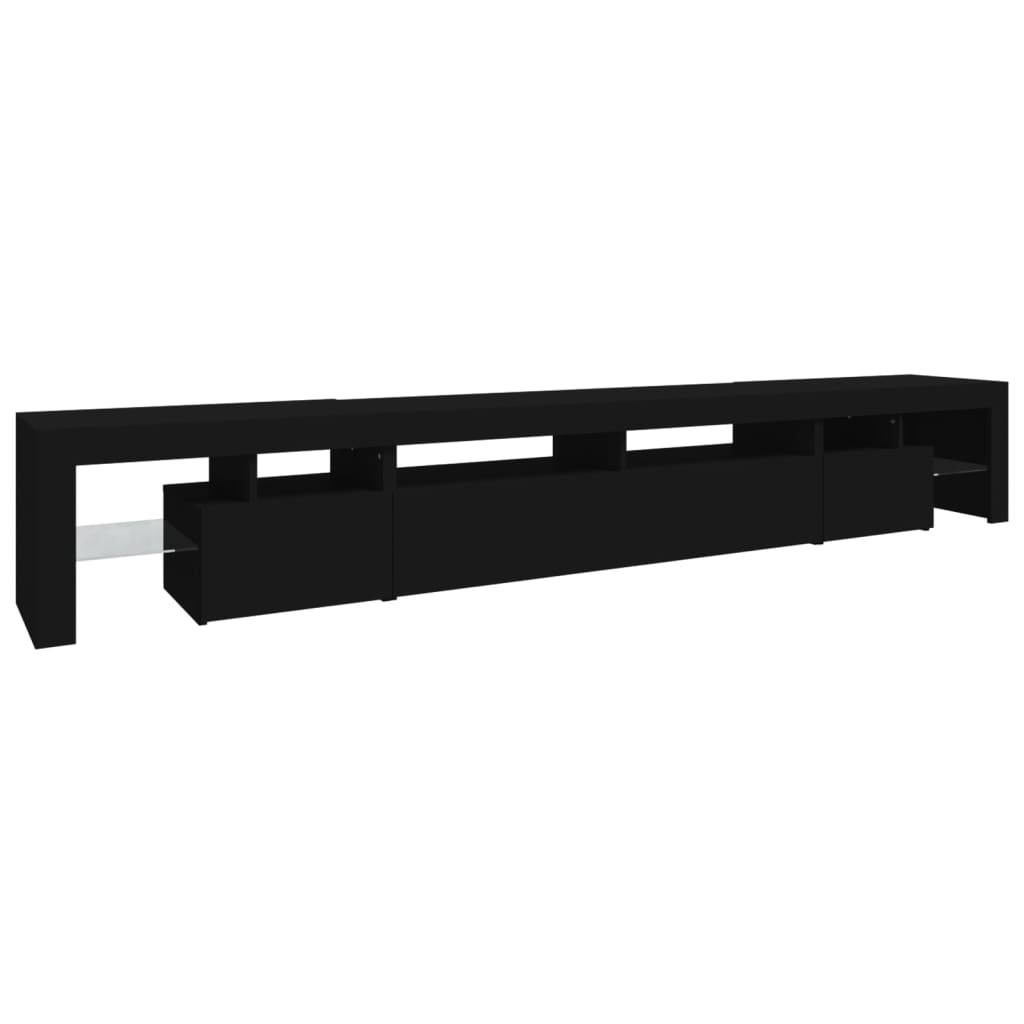 Tv-Benk Med Led-Lys Svart 260X36,5X40 Cm