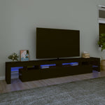 Tv-Benk Med Led-Lys Svart 260X36,5X40 Cm