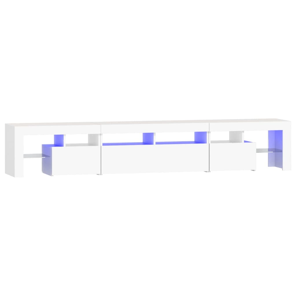 Tv-Benk Med Led-Lys Hvit 230X36,5X40 Cm