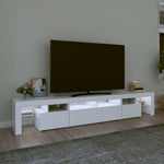 Tv-Benk Med Led-Lys Hvit 230X36,5X40 Cm