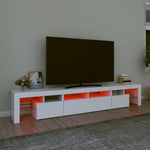 Tv-Benk Med Led-Lys Hvit 230X36,5X40 Cm