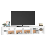 Tv-Benk Med Led-Lys Hvit 230X36,5X40 Cm