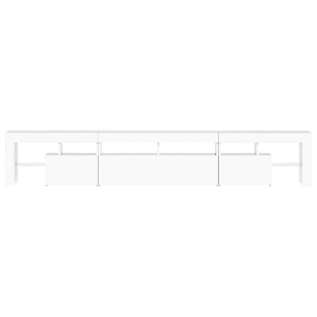 Tv-Benk Med Led-Lys Hvit 230X36,5X40 Cm