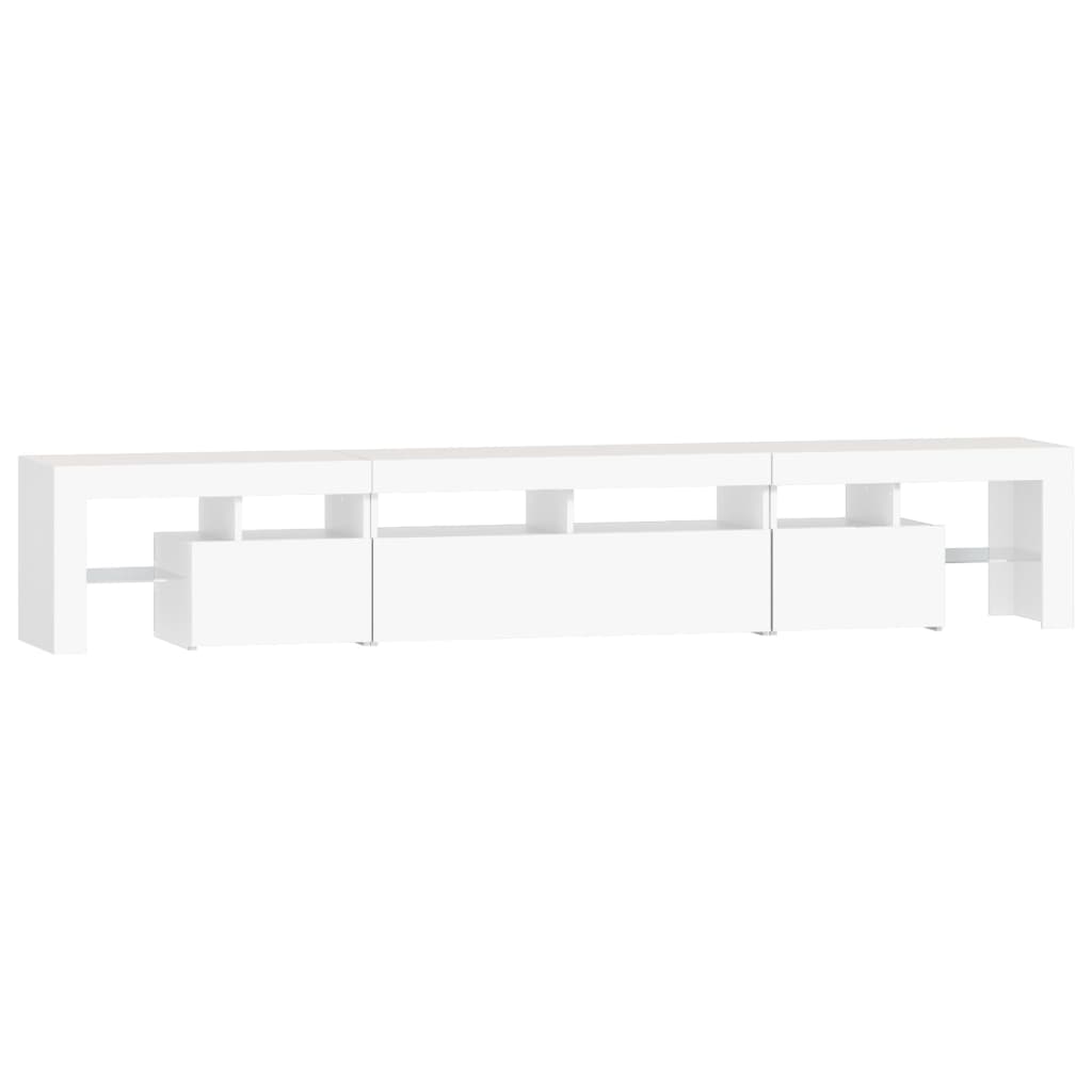 Tv-Benk Med Led-Lys Hvit 230X36,5X40 Cm