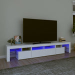 Tv-Benk Med Led-Lys Hvit 230X36,5X40 Cm