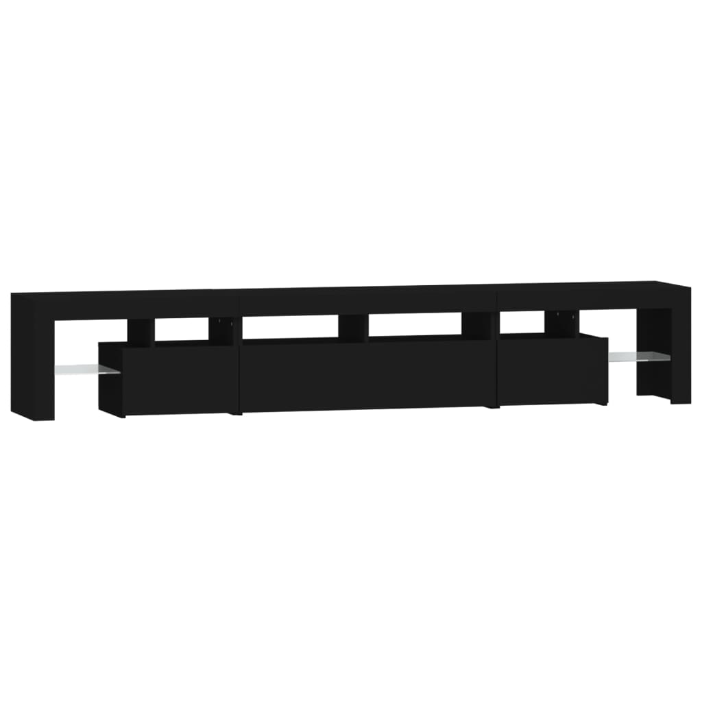 Tv-Benk Med Led-Lys Svart 230X36,5X40 Cm