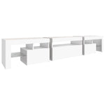 Tv-Benk Med Led-Lys Hvit 215X36,5X40 Cm