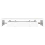Tv-Benk Med Led-Lys Hvit 215X36,5X40 Cm