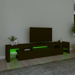 Tv-Benk Med Led-Lys Svart 215X36,5X40 Cm