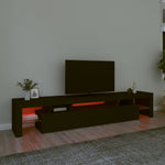 Tv-Benk Med Led-Lys Svart 215X36,5X40 Cm