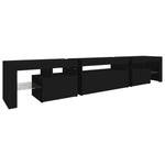 Tv-Benk Med Led-Lys Svart 215X36,5X40 Cm
