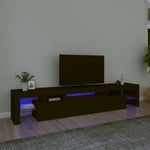 Tv-Benk Med Led-Lys Svart 215X36,5X40 Cm