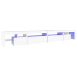 Tv-Benk Med Led-Lys Hvit 290X36,5X40 Cm