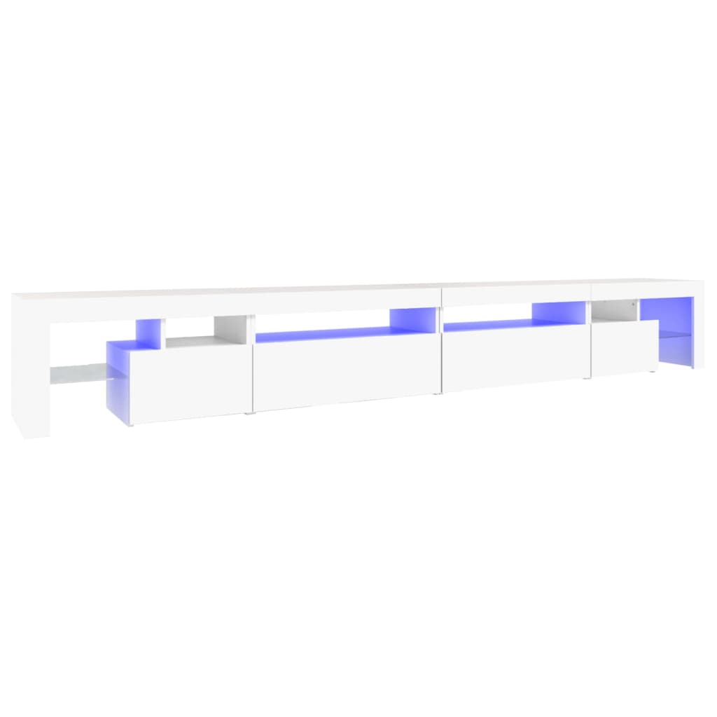 Tv-Benk Med Led-Lys Hvit 290X36,5X40 Cm