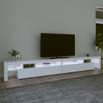 Tv-Benk Med Led-Lys Hvit 290X36,5X40 Cm