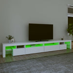 Tv-Benk Med Led-Lys Hvit 290X36,5X40 Cm