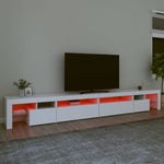 Tv-Benk Med Led-Lys Hvit 290X36,5X40 Cm