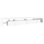 Tv-Benk Med Led-Lys Hvit 290X36,5X40 Cm