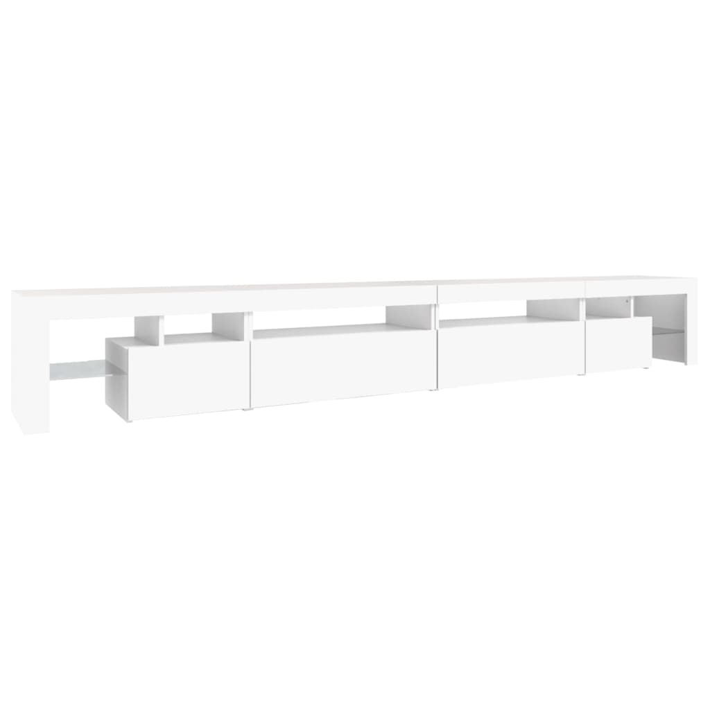 Tv-Benk Med Led-Lys Hvit 290X36,5X40 Cm