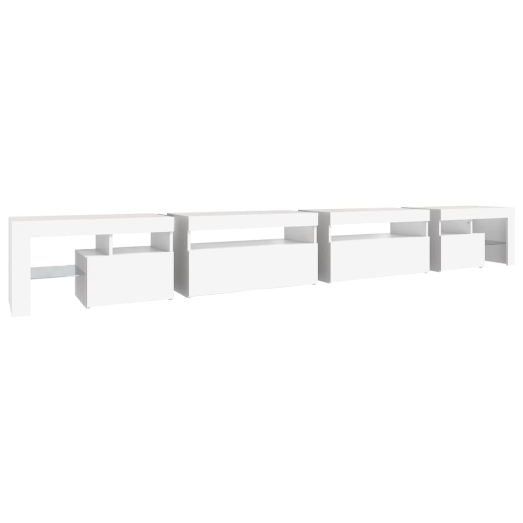Tv-Benk Med Led-Lys Hvit 290X36,5X40 Cm
