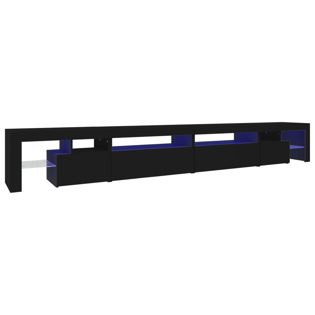 Tv-Benk Med Led-Lys Svart 290X36,5X40 Cm