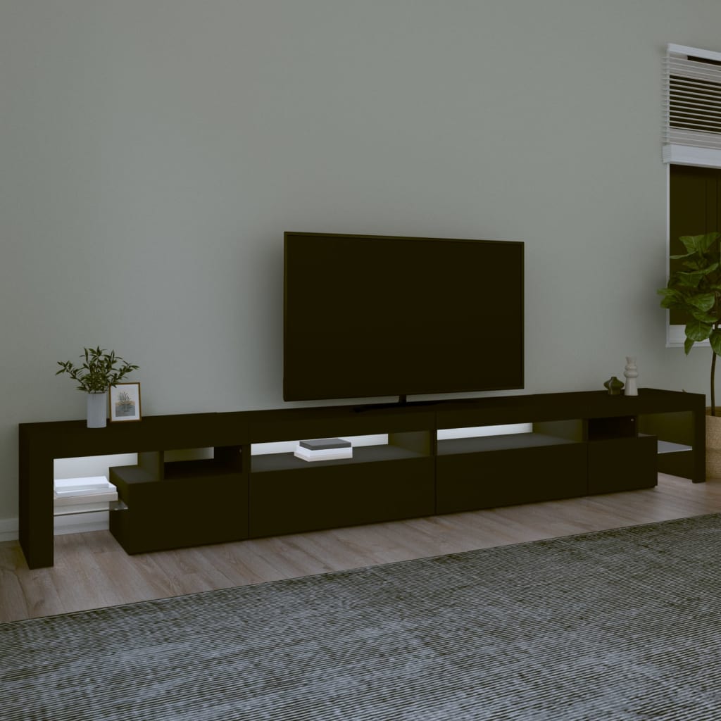 Tv-Benk Med Led-Lys Svart 290X36,5X40 Cm