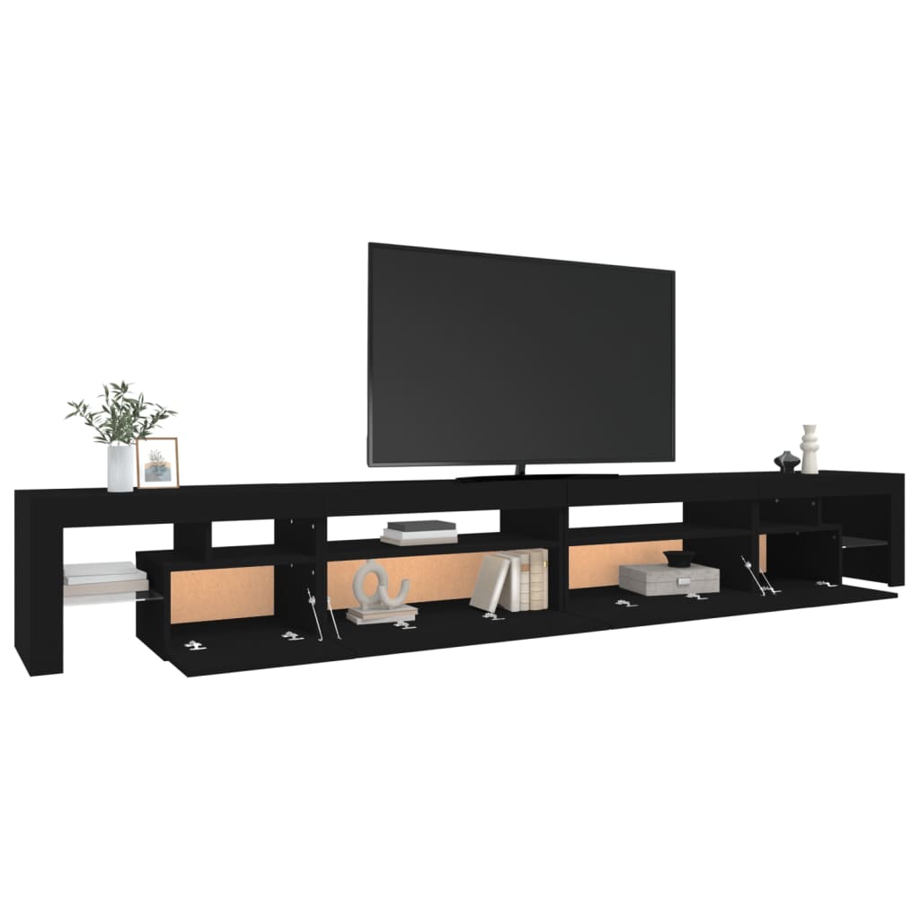 Tv-Benk Med Led-Lys Svart 290X36,5X40 Cm