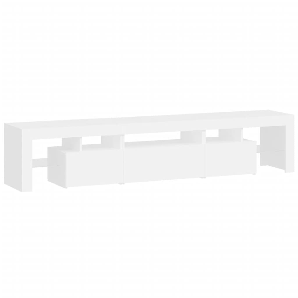 Tv-Benk Med Led-Lys Hvit 200X36,5X40 Cm