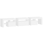 Tv-Benk Med Led-Lys Hvit 200X36,5X40 Cm