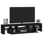 Tv-Benk Med Led-Lys Svart 200 X 36,5 X 40 Cm