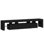 Tv-Benk Med Led-Lys Svart 200 X 36,5 X 40 Cm
