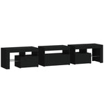 Tv-Benk Med Led-Lys Svart 200 X 36,5 X 40 Cm