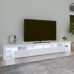 Tv-Benk Med Led-Lys Hvit 260X36,5X40 Cm