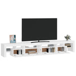 Tv-Benk Med Led-Lys Hvit 260X36,5X40 Cm