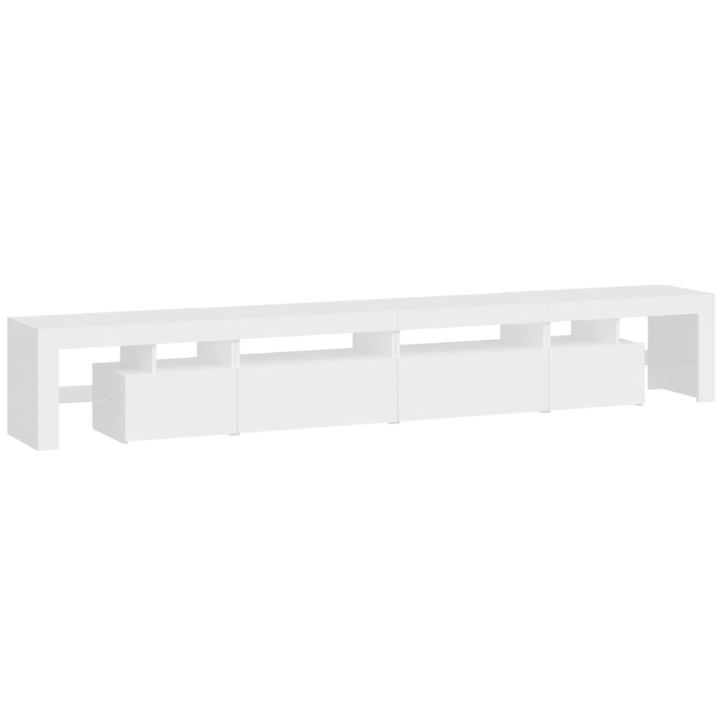 Tv-Benk Med Led-Lys Hvit 260X36,5X40 Cm