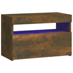 Nattbord Med Led Røkt Eik 60X35X40 Cm