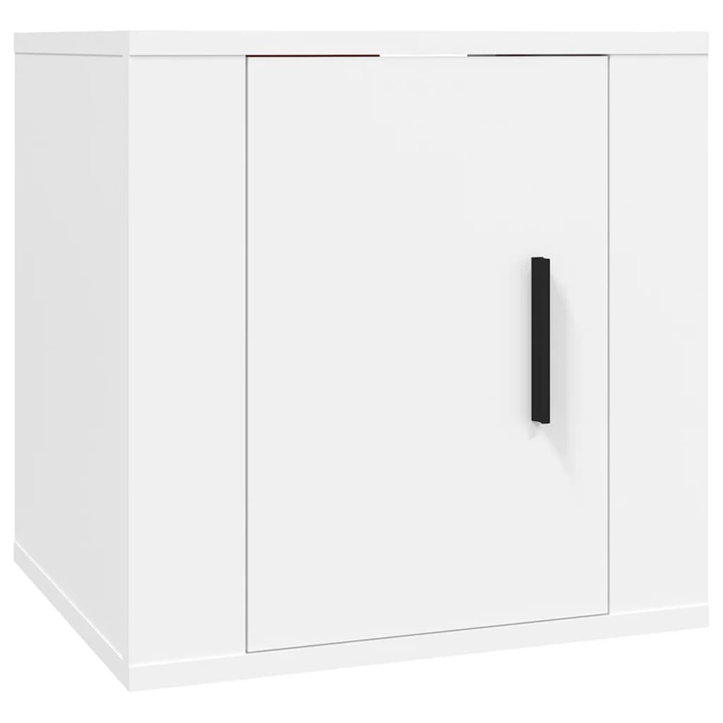 Vegghengt Tv-Benk Hvit 40X34,5X40 Cm