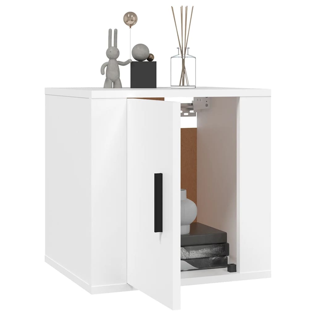 Vegghengt Tv-Benk Hvit 40X34,5X40 Cm