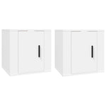 Vegghengte Tv-Benker 2 Stk Hvit 40X34,5X40 Cm