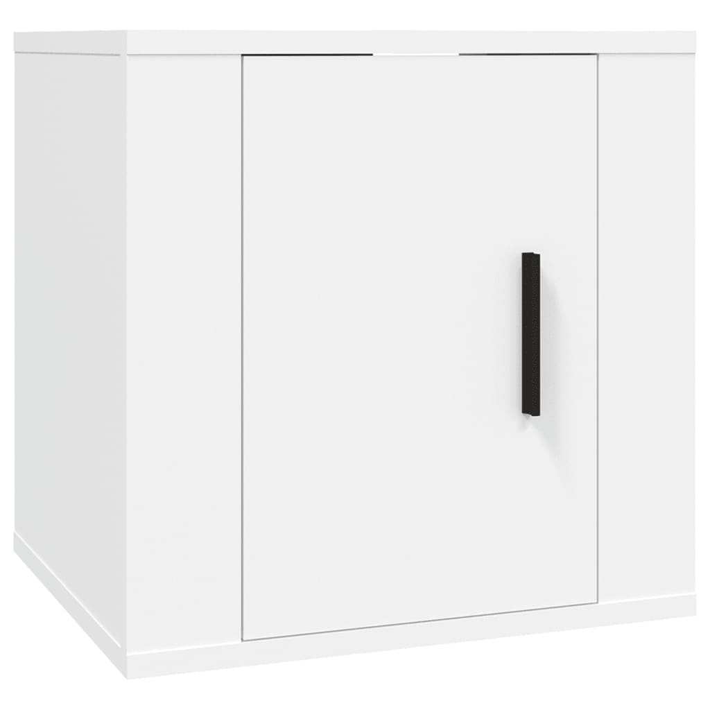 Vegghengte Tv-Benker 2 Stk Hvit 40X34,5X40 Cm