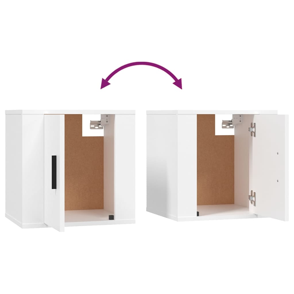 Vegghengte Tv-Benker 2 Stk Hvit 40X34,5X40 Cm