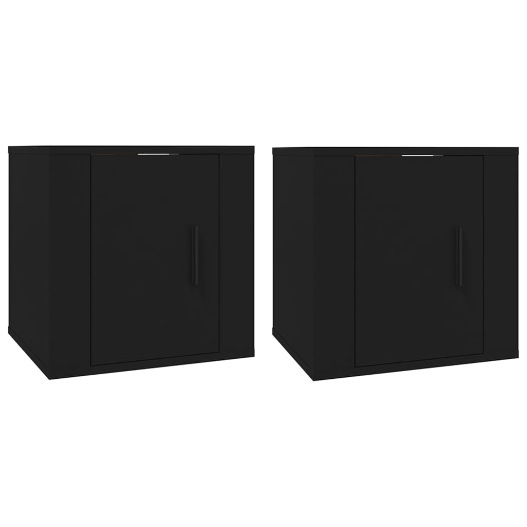 Vegghengte Tv-Benker 2 Stk Svart 40X34,5X40 Cm