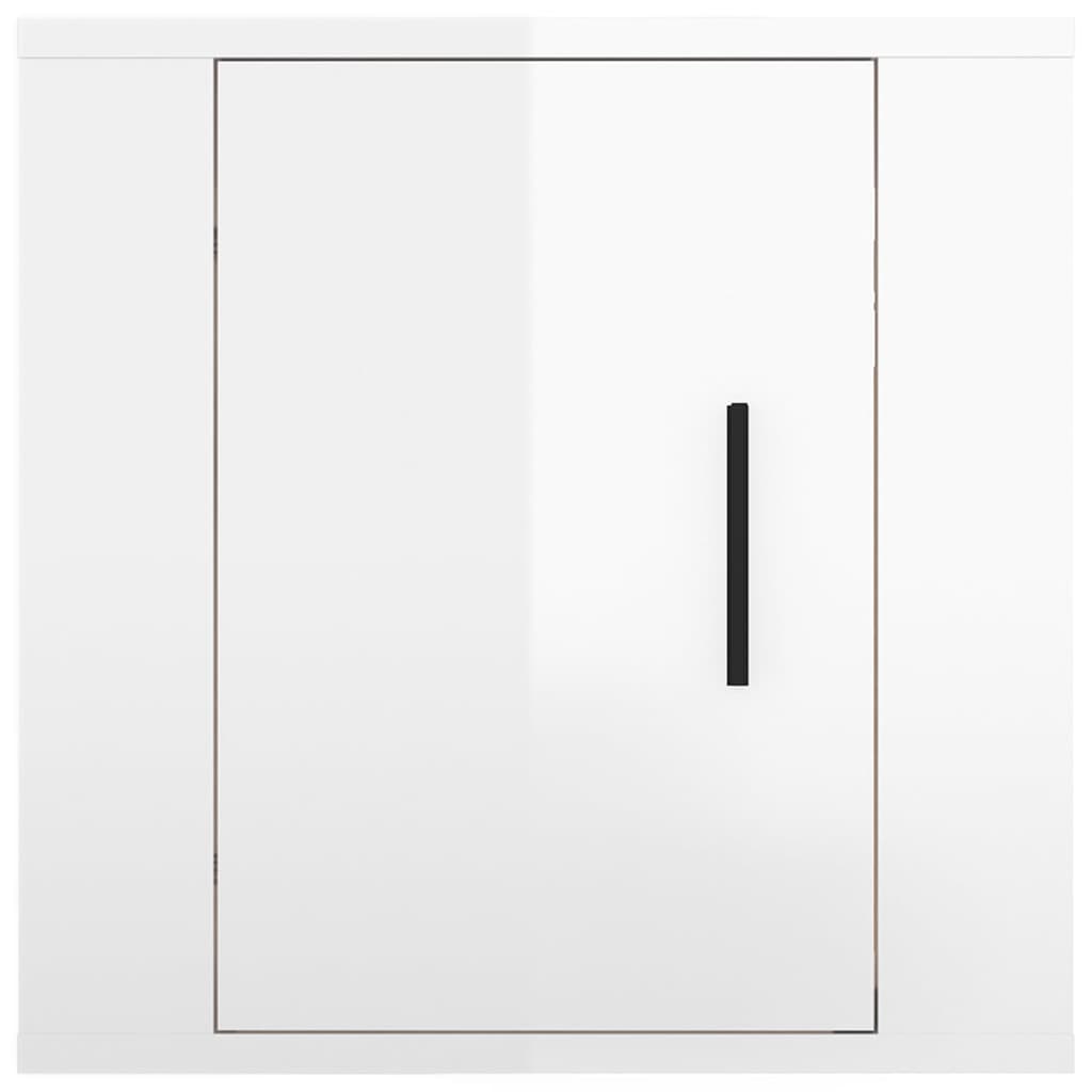Vegghengte Tv-Benker 2 Stk Høyglans Hvit 40X34,5X40 Cm