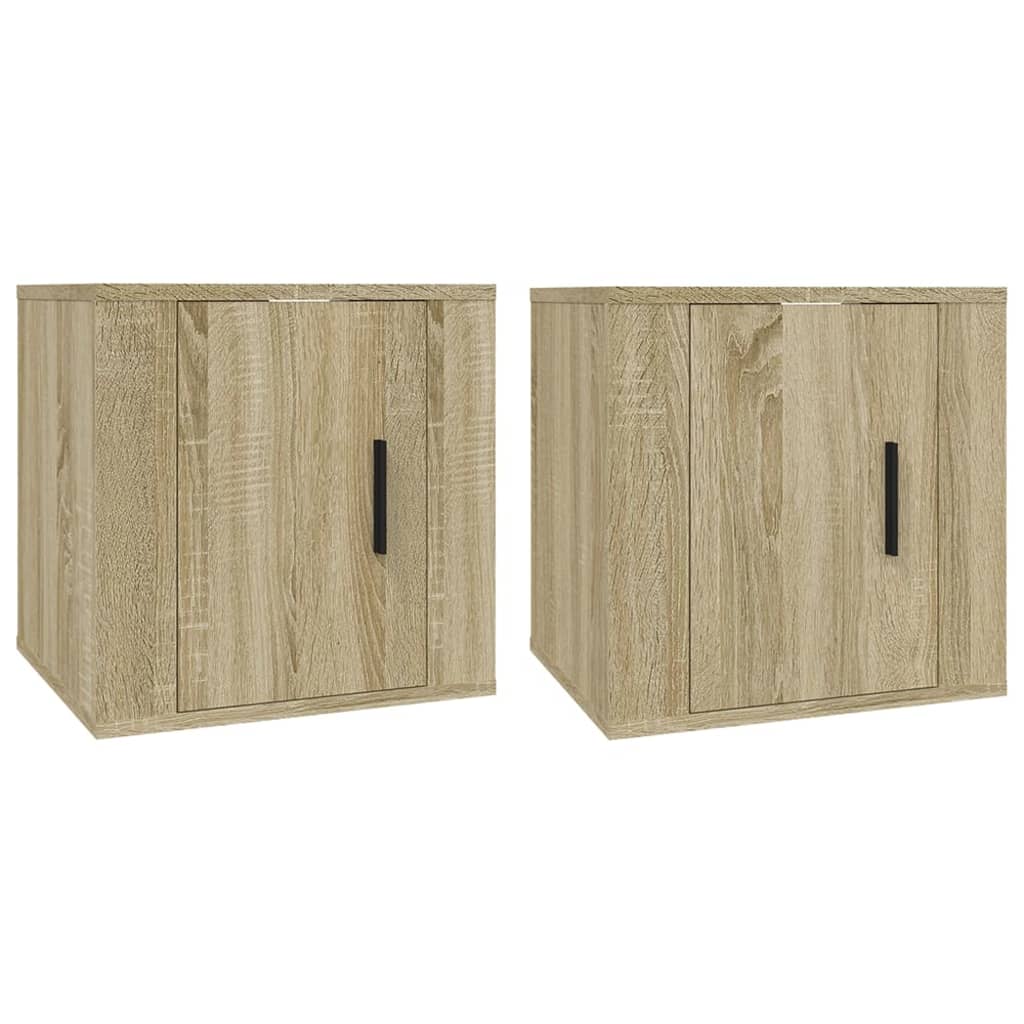 Vegghengte Tv-Benker 2 Stk Sonoma Eik 40X34,5X40 Cm