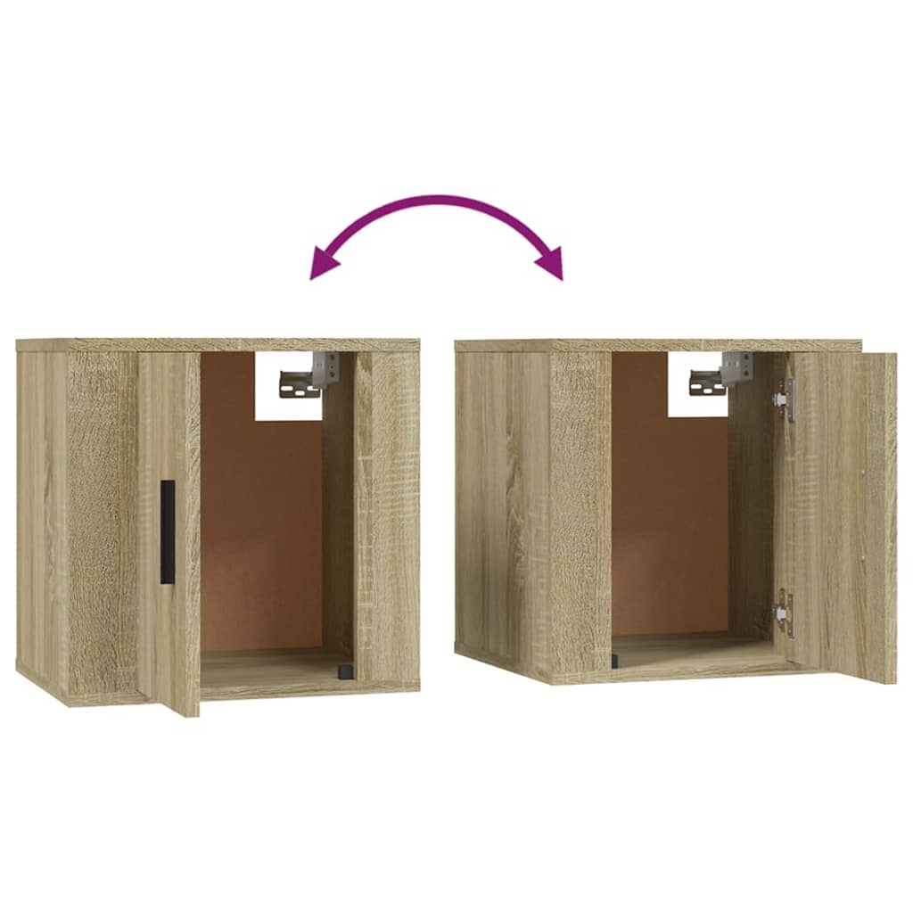 Vegghengte Tv-Benker 2 Stk Sonoma Eik 40X34,5X40 Cm